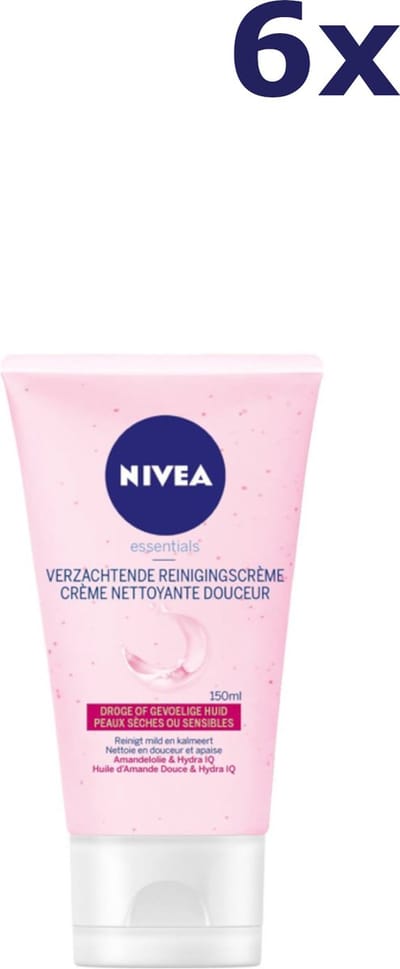 Nivea Soothing Cleansing Cream - 6 x 150 ml (voor droge en gevoelige huid)