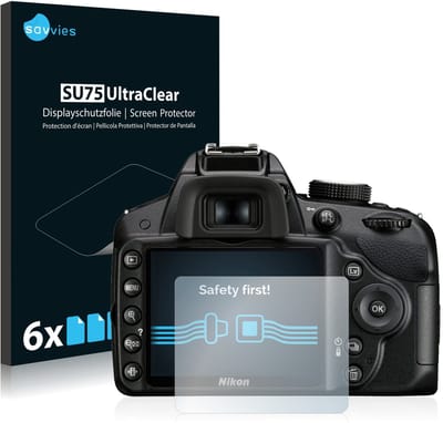 Savvies - Screenprotector voor Nikon D3200 - Folie Beschermfolie transparant 6 Stuks