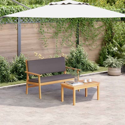 vidaXL - Tuinbank - Set - 2 - st - Antraciet - Massief - Acacia - Hout