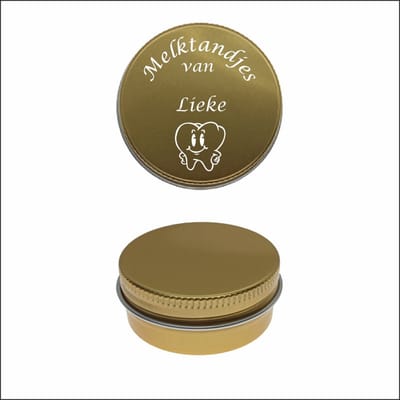 Melktanden Blikje Met Naam Gravering - Lieke