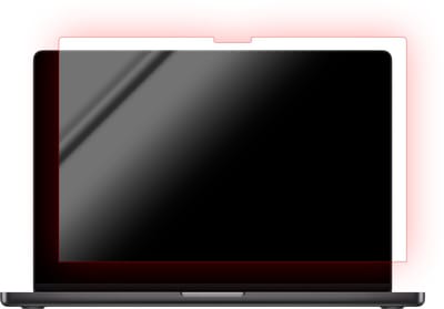 Bodyguardz Red Light Converter screenprotector MacBook Pro 16 (M5) – Vlekkeloze integratie in dagelijks gebruik – Behoudt levendige schermkleuren – Ultradunne, rand-tot-rand bescherming - Transparant