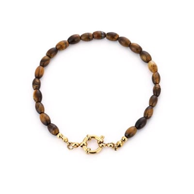 Bijoutheek Armband (Sieraad) Kralen Ovaal Fijn Tiger
