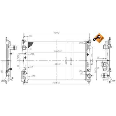 Radiator, motorkoeling NRF 53455