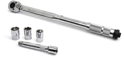GEKO Dynamometrische sleutel - 28-210 Nm - CrV staal - Inclusief verlengstuk en doppen