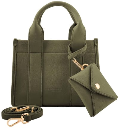 SEIDENFELT MANUFAKTUR handtas schoudertas Meloy Mini Tote Olive olijfgroen