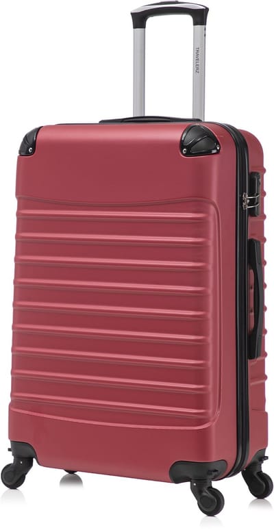 Travelerz Rome Large Koffer – 69L – Lichtgewicht ABS – Spinner – Burgundy – Met Cijferslot