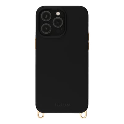 Selencia Hoesje - Geschikt voor iPhone 13 Pro - Rivièra geschikt voor MagSafe Backcover met afneembare haakjes - Velvet Black