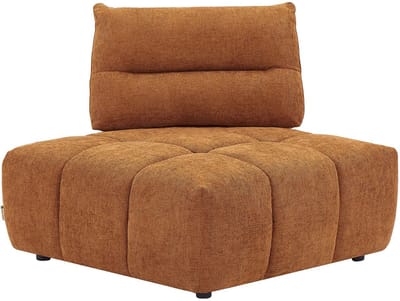 Vente-unique Hoekfauteuil met schuivende rugleuning van terracottakleurige stof met textuur APOLIU