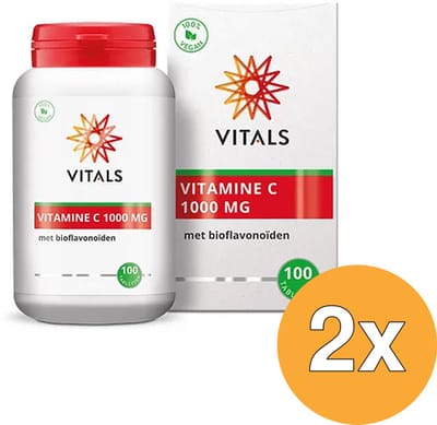 2x Vitals Vitamine C 1000 mg (100 tabletten)