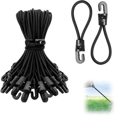 longziming -Elastische Spanband - Rubberen Spanriem - Camping Accessoire - Veilige Bevestiging Zonder Krassen - Weerbestendige Fixatie - Latexrubber En Kunststof - Duurzaam En Herbruikbaar - Ideaal Voor Tenten En Boten - 25 Stuks