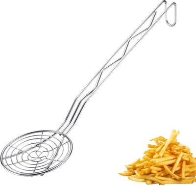 Westmark frituurlepel Pro – schuimspaan van roestvrij staal – opscheplepel voor frietjes & co – perfect frituren, blancheren & opscheppen – zilver, Ø 15 cm
