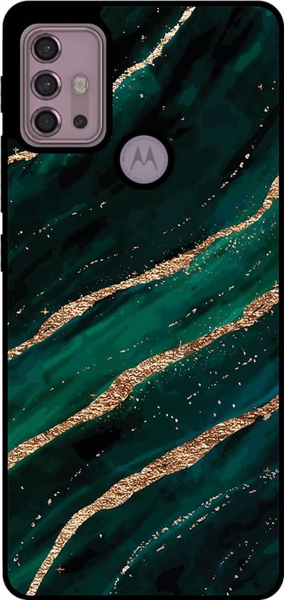 Smartphonica Telefoonhoesje Geschikt voor Motorola Moto G20 / G30 met marmer opdruk - TPU backcover case marble design - Groen Goud geschikt voor Motorola Moto G20;Motorola Moto G30