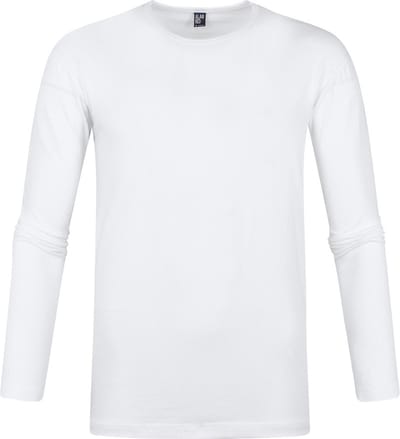 Alan Red Olbia Heren T-shirt Lange Mouw Wit Ronde Hals Body Fit