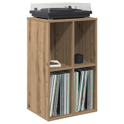 vidaXL - Platenkast - Artisanaal - eiken - 44,5 - x - 36,5 - x - 74,5 - cm - Bewerkt - hout