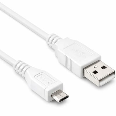 USB Micro Kabel 2.0 - Wit - 0.15 meter - Allteq