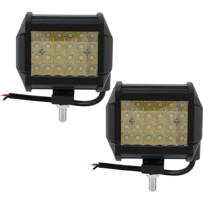 2 Pièces 4 pouces 72W Lampe de Travail LED 30 degrés Projecteur IP67 pour Camion Tout-Terrain SUV Bateau 12V 24V black