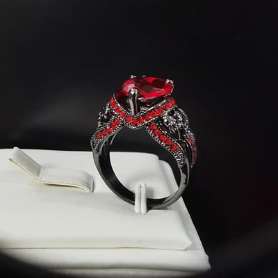 Hip Hop Gothic Punk Zirconium Ring Met Vleugels, Vintage Stijl Nep Sieraden, Halloween Feest Accessoires, Uniek Gothic Cadeau Voor Hem 10 black