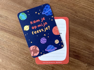 Uitnodiging Kinderfeestje - Set van 6 - Ruimte Thema - Astronaut Planeten - Kinderfeestje Jongen - Kinderfeestje Meisje - Uitnodiging Verjaardag Kind - Uitnodiging Verjaardagsfeestje - Uitnodiging Feest