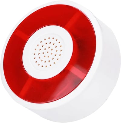 LED Knipperlicht - Stroboscoop Alarm - Veiligheid Waarschuwing - Akoestisch Optisch Alarm - 9x9x5 cm - Wit Rood