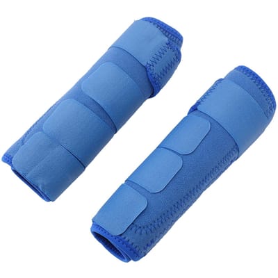1 Paire Bottes de Sport pour Cheval Bleues Bottes de Médecine Sportive Protectrices Respirantes avec Crochet et Boucle Cheval M gray