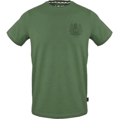 Aquascutum Slim-fit T-shirt voor heren met geborduurd logo (Militair Groen)