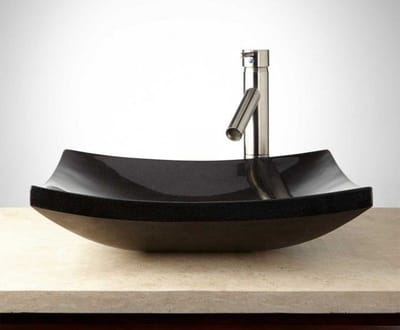 Marmeren Wasbak - Vierkant - 40x60x15cm - Zwart