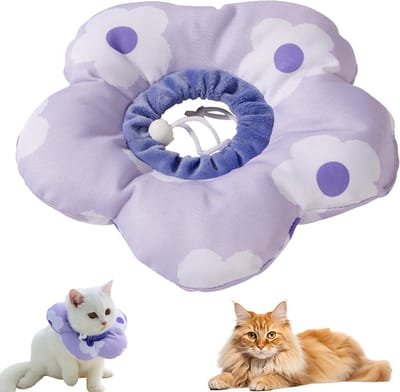 Verstelbare zachte kattenhalsband met bloemenpatroon, beschermend en comfortabel voor jouw kat