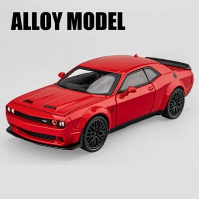 1:32 Dodge Challenger Helicat Srt Legering Sportwagen Model Diecast Metaal Speelgoed Muscle Car Model Simulatie Geluid En Licht Kinder Cadeau