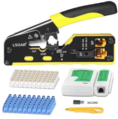 Krimptang Set voor Netwerk Gereedschap – RJ45, RJ11, CAT5/CAT6/CAT7