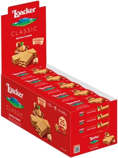 Loacker Classic Napolitaan koekjes - wafels met hazelnootcrème - 25 stuks 45 g
