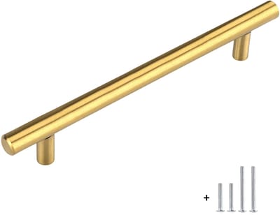 Hoexs Gouden Handgreep 30 cm – Hartafstand 192 mm - Ronde Meubelgrepen – Luxe Keukenkastjes & Ladegreep van Metaal