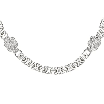 Juwelier Zwartevalk zilveren platte koningsschakel ketting met mattenklopper - ET 60-M/65 cm