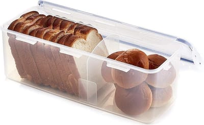 Lock&Lock Brood Bewaardoos - Broodbak - Brooddoos - 100% Luchtdicht - BPA vrij - PFAS vrij - Broodtrommel - Brood bewaarbak - Brood bewaren - Opbergdoos - Voorraaddoos - Groot - 5 liter - Transparant