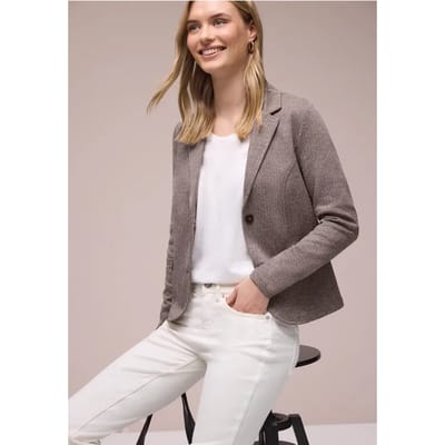 Basic blazer met reverskraag