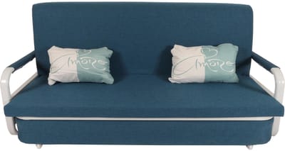 Slaapbank MCW-M83, slaapbank bank, slaapfunctie bedstee ligoppervlak, 190x185cm ~ stof/textiel donkerblauw