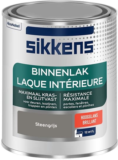 Sikkens - Binnenlak Hoogglans - Steengrijs - Mengverf - 750 Ml