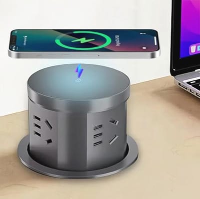 Pop-up Stopcontact met Draadloze Oplader en Automatische Hefmodus voor Keuken en Kantoor