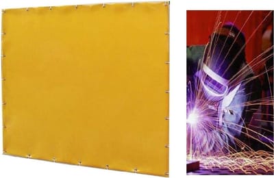 Lasdeken PVC - Beschermdoek Vlamvertragend - Veilige Werkplek Creëren - Extra Dik 1mm Materiaal - 1.72 x 1 m - Geel