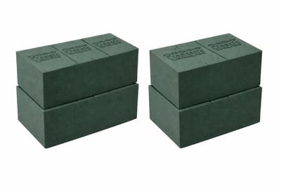 Rayher Steekschuim - 4x stuks - 23x2x8 cm - groen - oase - nat - rechthoekig