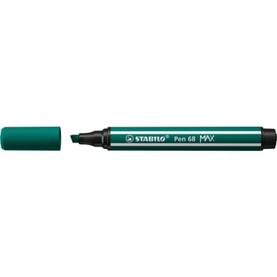 STABILO Pen 68 MAX - Fibre-tip Pen with Thick Chisel Tip - Turquoise Green