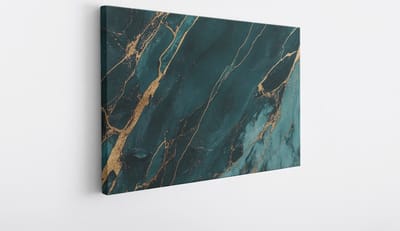 Saammp Canvas Schilderij - Turqoise marmer - Abstract - 30x20 - Foto op canvas - Wanddecoratie - Muurdecoratie Woonkamer - Slaapkamer decoratie - Canvas Print