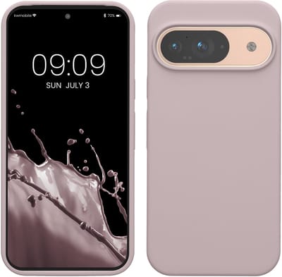kwmobile hoesje geschikt voor Google Pixel 9 / Pixel 9 Pro case - Siliconen telefoonhoesje - Telefoon beschermhoes - Smartphone cover in lila wolk