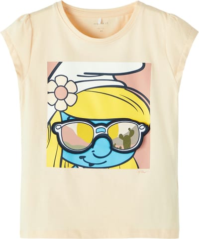 Name it - T-shirt Smurfin - Crème de pêche - NMFANI - Maat 92