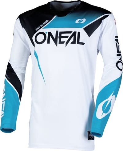 O'NEAL Hardwear Air Slam Wit Zwart Turquoise Motocross Jersey - Shirts