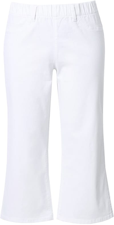 Ulla Popken - Dames - Jeans-culotte Mary brede wijde pijpen - Sneeuwwit - Maat 62