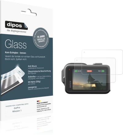 dipos – 2x Matte Pantserfolie geschikt voor GoPro Mission 1 | 9H Screenprotector