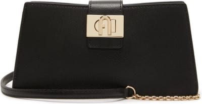 FURLA Leren Schoudertas Avondtas 1927 Mini Crossbody Bag Nero Zwart