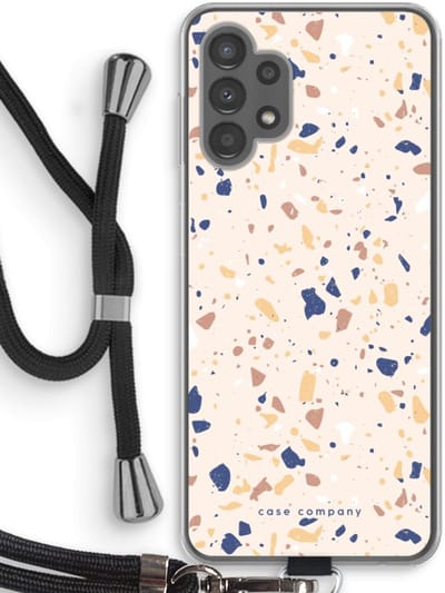 Case Company® - Hoesje met koord geschikt voor Samsung Galaxy A13 4G hoesje met Koord - Terrazzo N°23 - Telefoonhoesje met Zwart Koord - Bescherming aan alle Kanten en Over de Schermrand