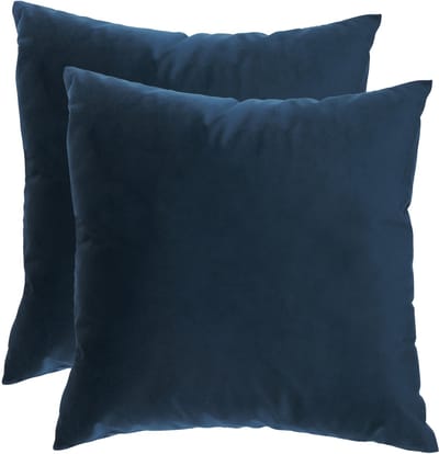 FEROCITY - Set fluwelen kussens - 2 kussens met hoes - bankkussen voor de woonkamer, slaapkamer - 45 x 45 cm - Velvet - Koninklijk Blauw