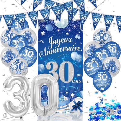 Allecto - Franse decoraties 30e verjaardag - Verjaardagsfeest - Blauw